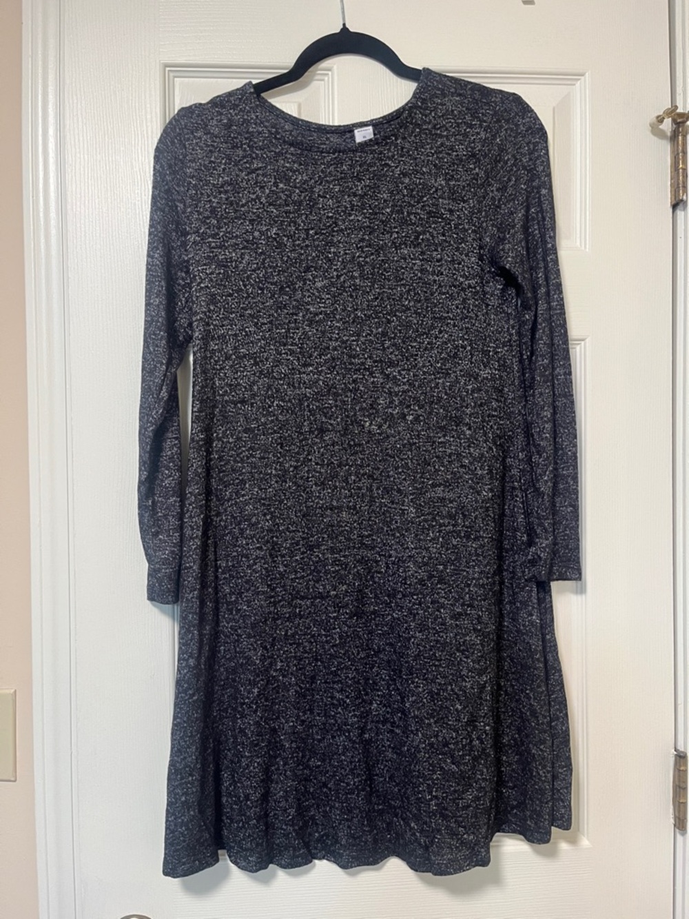 Old Navy Charcoal Marled Long Sleeve Swing Dress